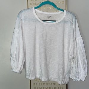 Banana Republic Cozy Slub Ballon Sleeve Crop T - L